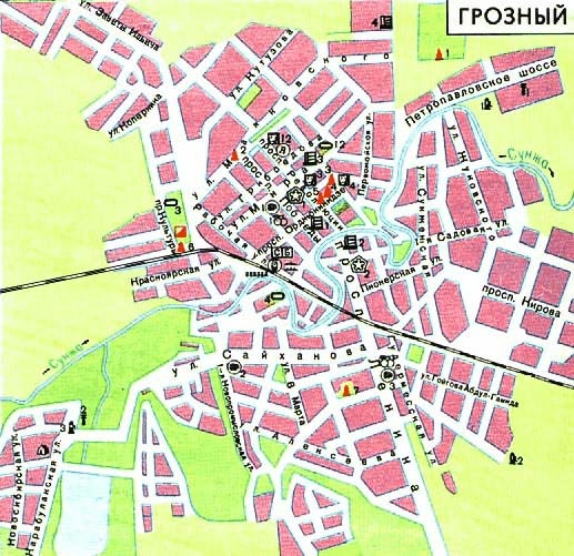 Краткий план города Грозного